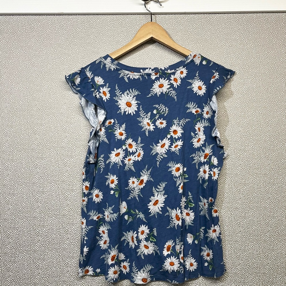 XL Maurice’s Flutter Cap Sleeve Daisy Knit Tee - Picture 4 of 7